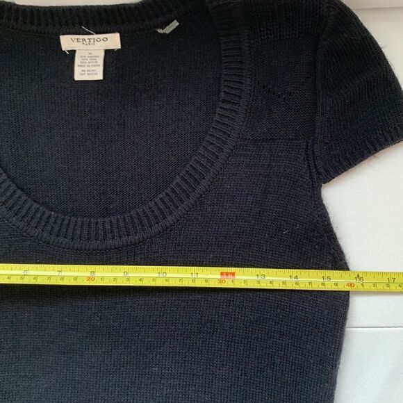 Vertigo Paris Angora blend black sweater / mini dress. Size M - Picture 6 of 9